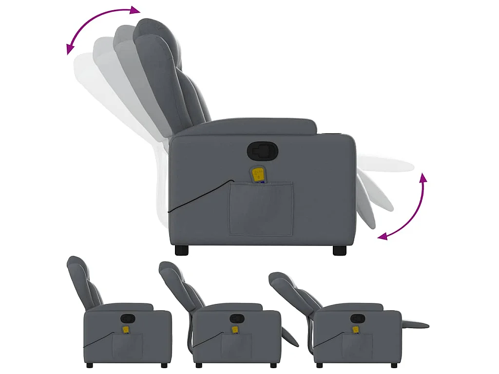 Fauteuil de massage inclinable Gris Similicuir