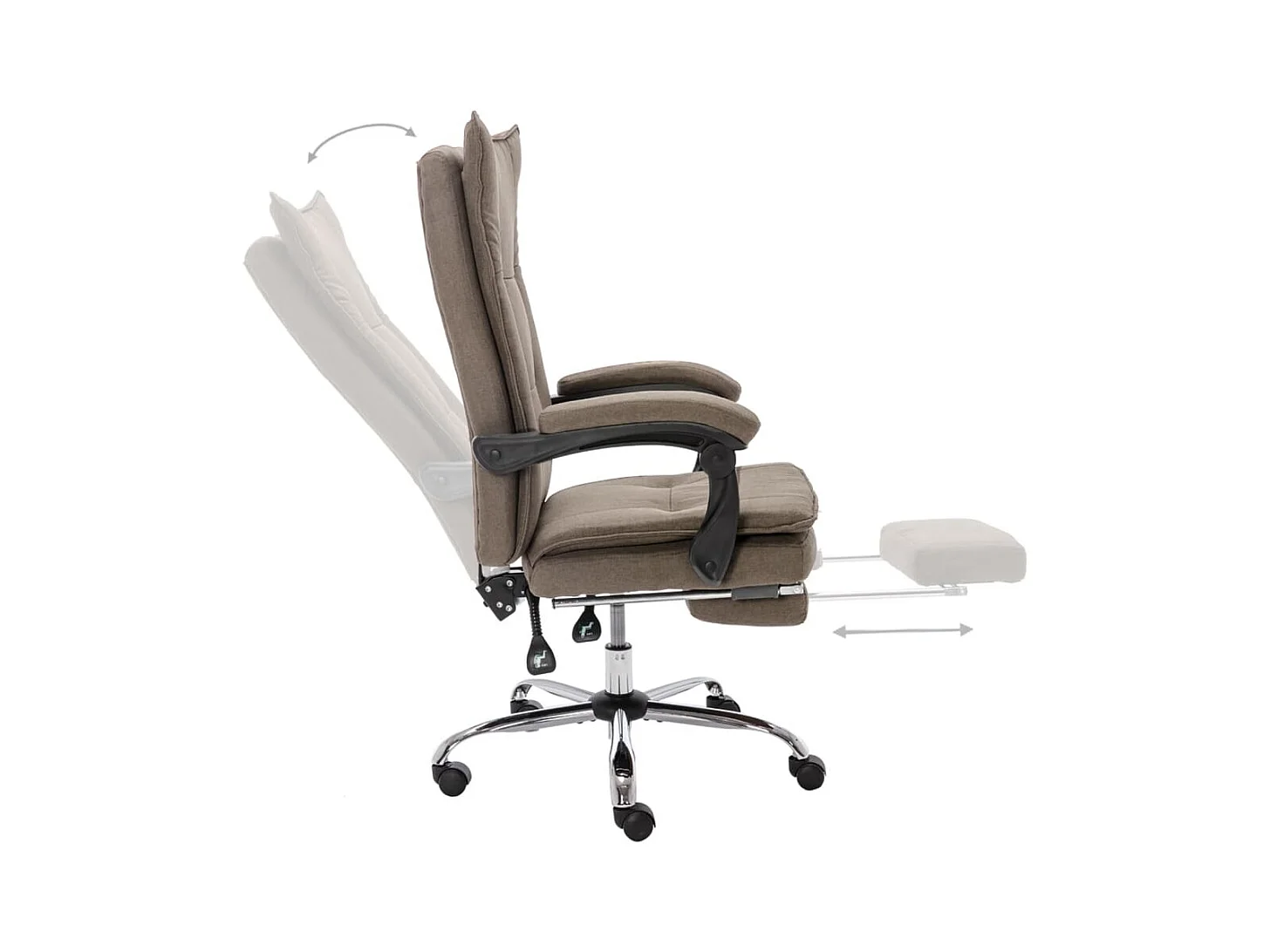 Kantoorstoel stof taupe