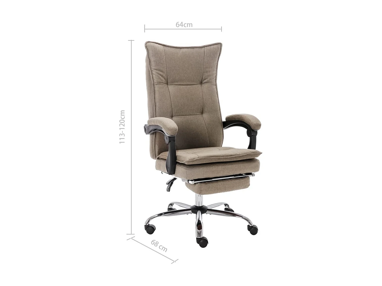 Chaise de bureau Taupe Tissu