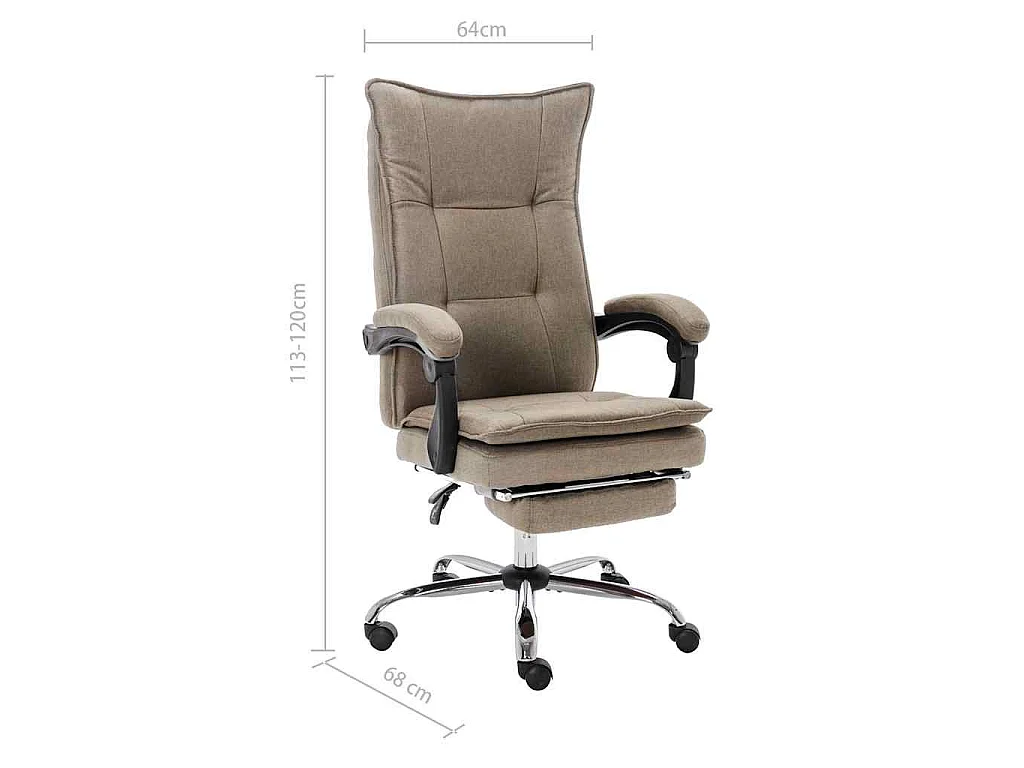 Chaise de bureau Taupe Tissu