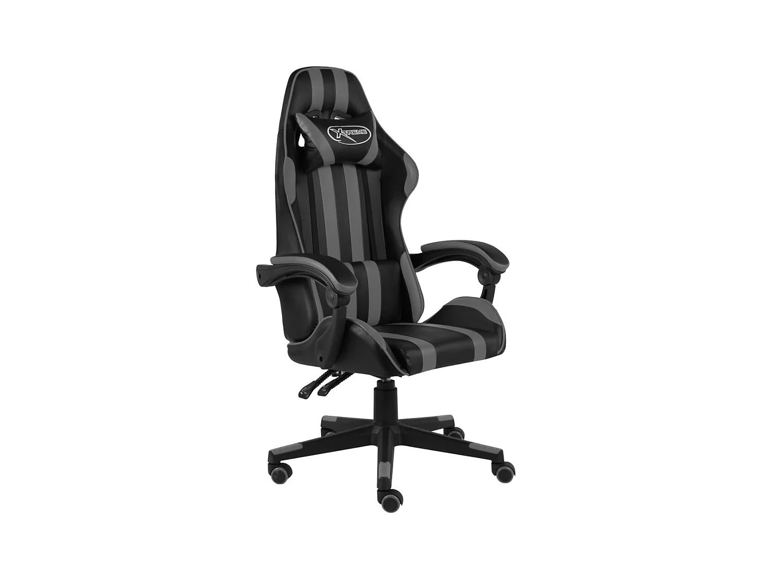 Fauteuil de jeux vidéo Noir et gris Similicuir