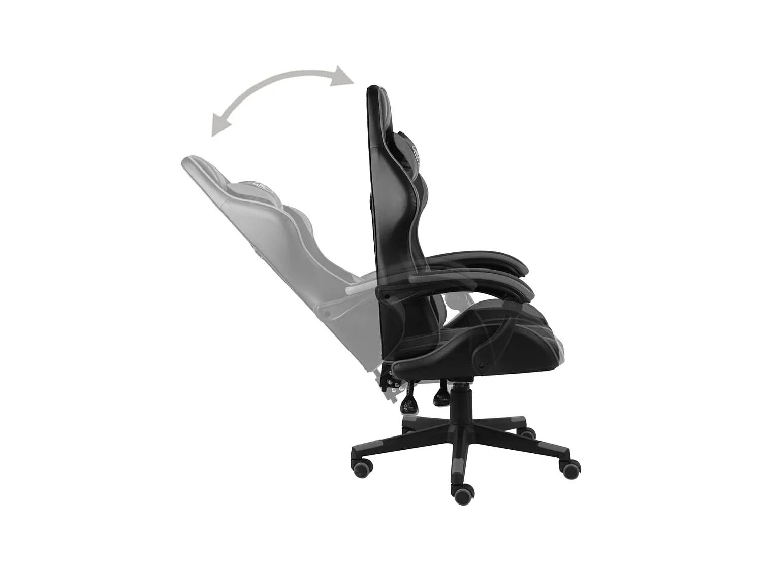 Fauteuil de jeux vidéo Noir et gris Similicuir