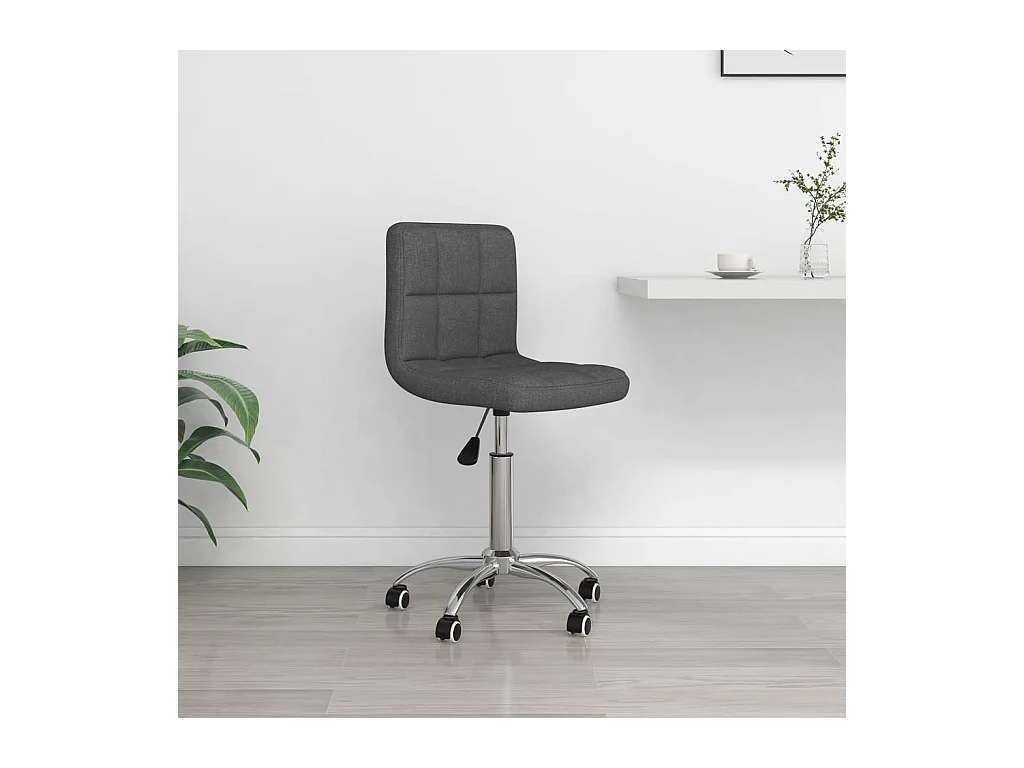 Chaise pivotante de bureau Gris foncé Tissu