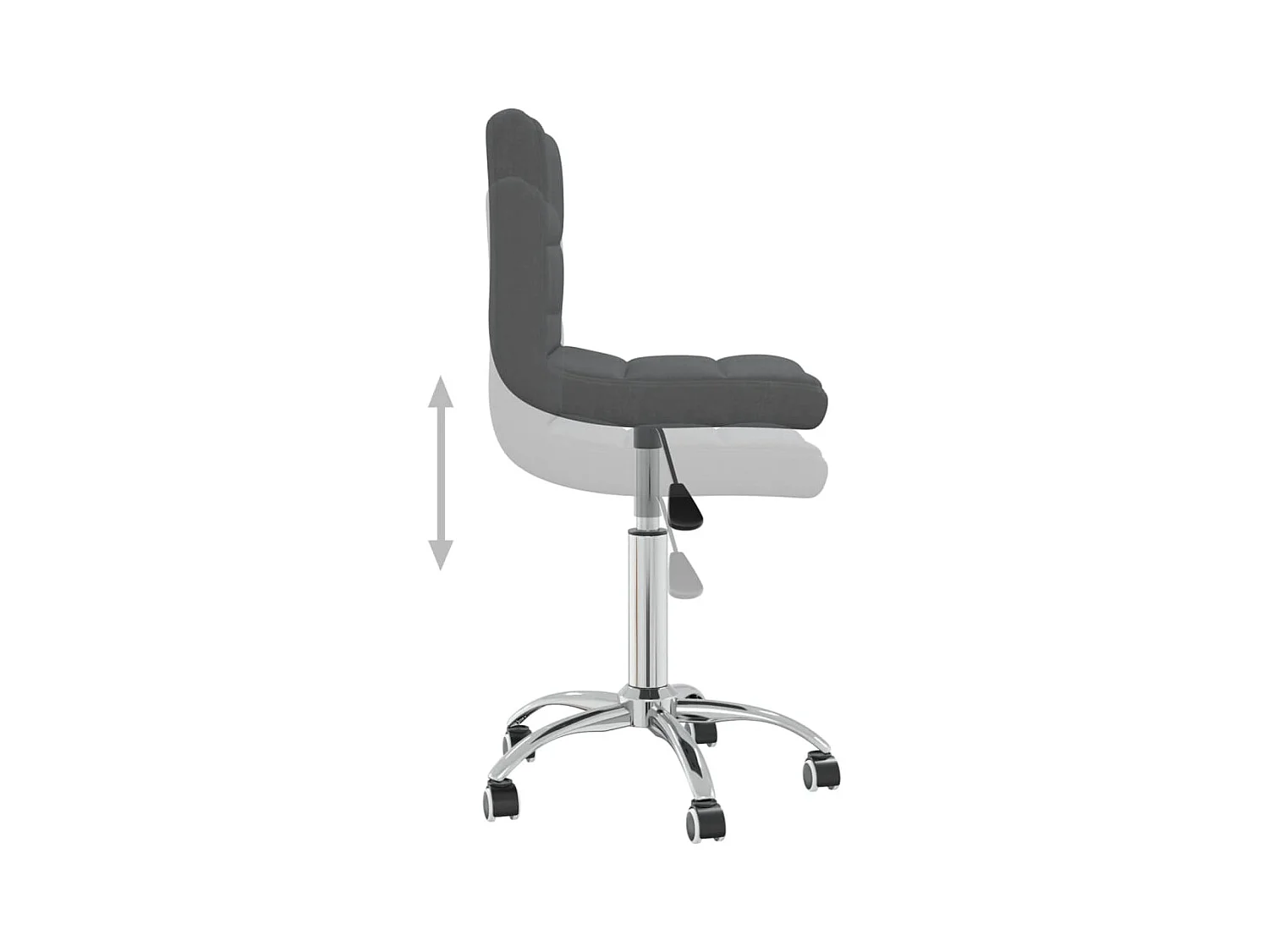 Chaise pivotante de bureau Gris foncé Tissu