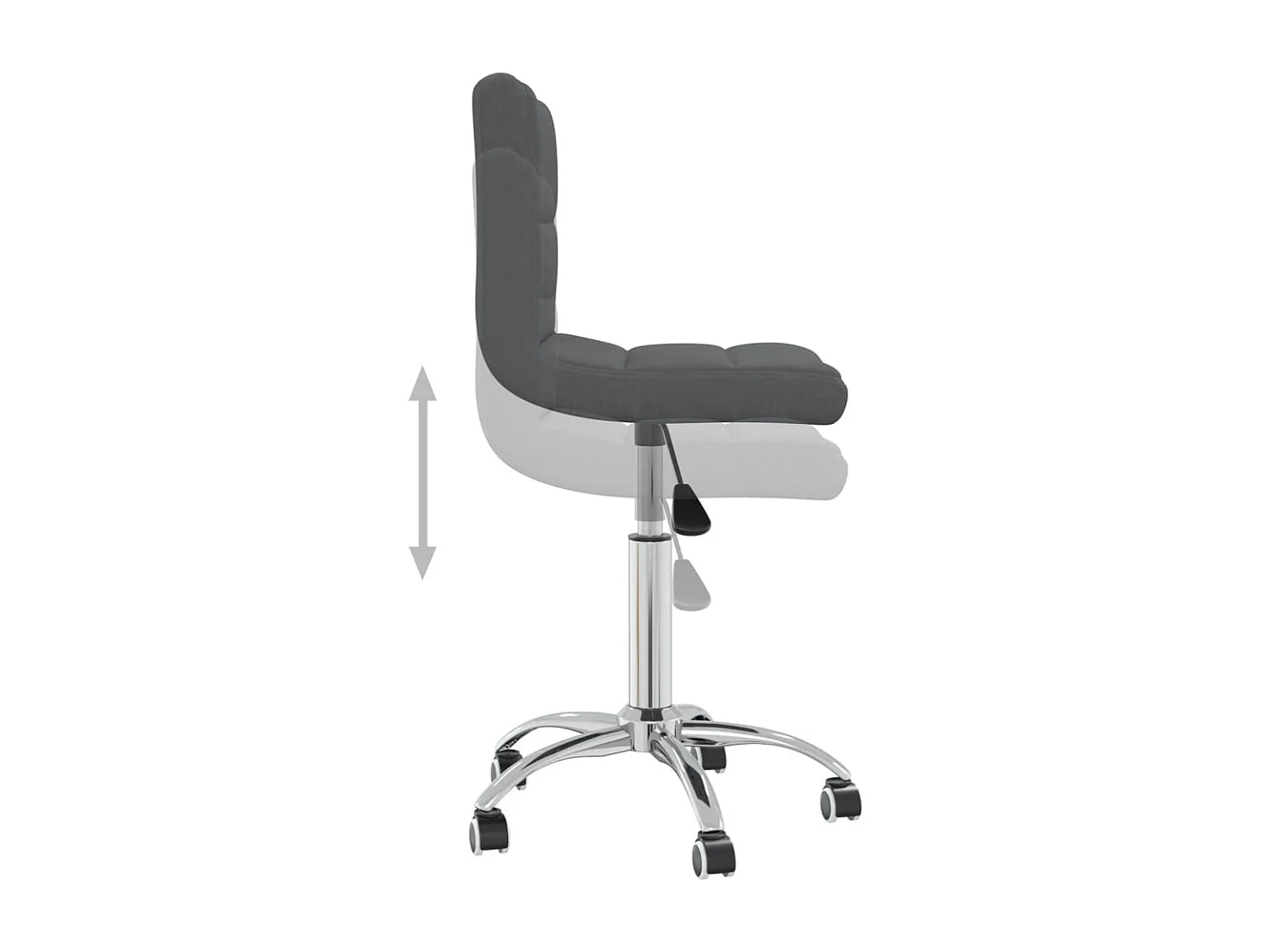 Chaise pivotante de bureau Gris foncé Tissu