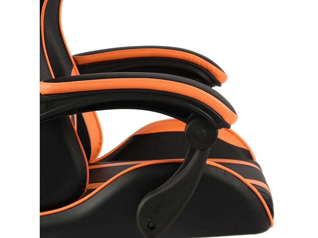 Fauteuil de jeux vidéo et repose-pied Noir et orange Similicuir