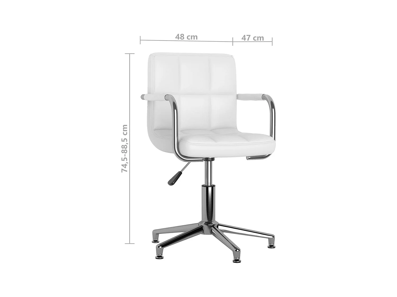 Chaise de bureau pivotante Blanc Similicuir