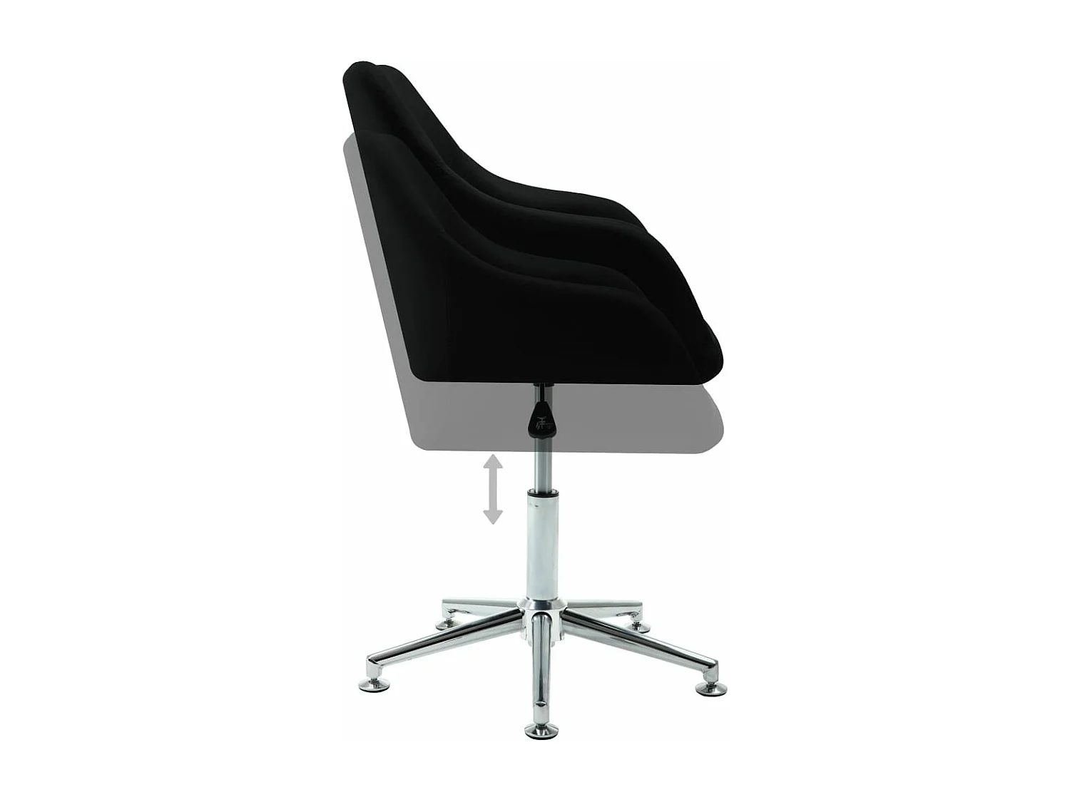 Chaise pivotante de bureau Noir Tissu