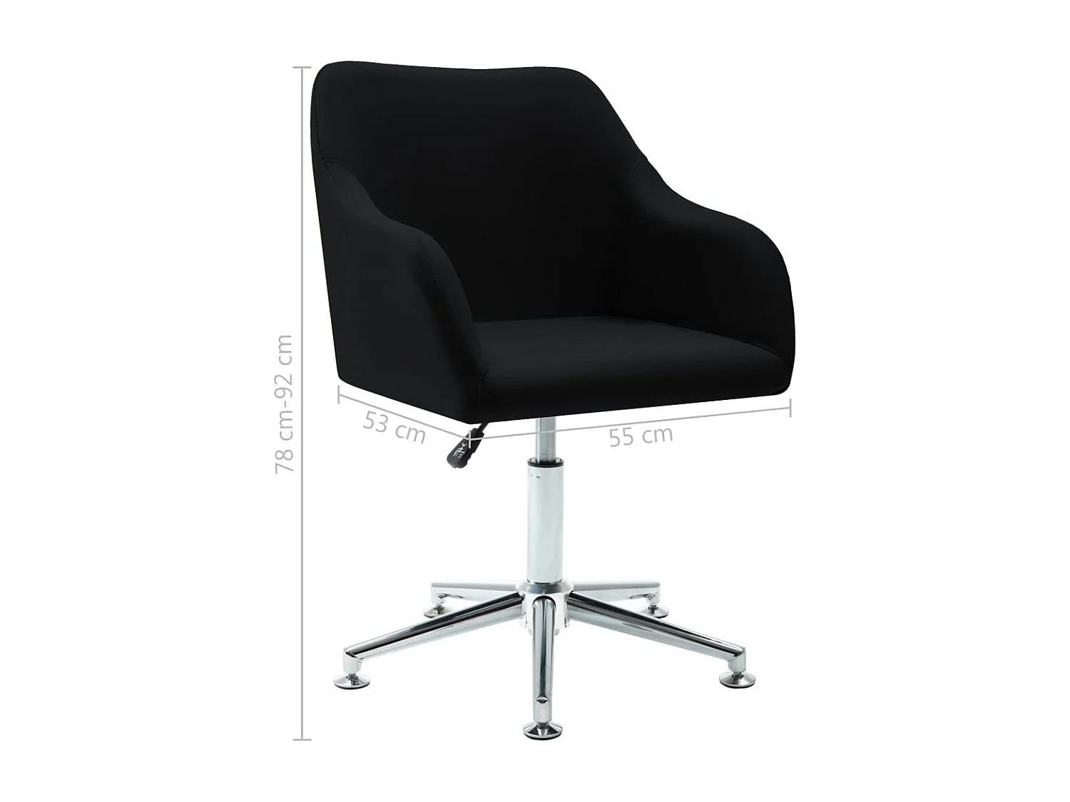 Chaise pivotante de bureau Noir Tissu