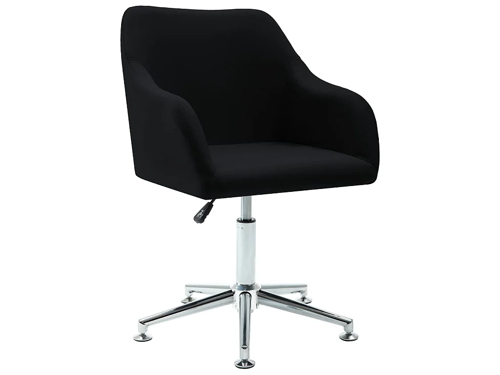 Chaise pivotante de bureau Noir Tissu
