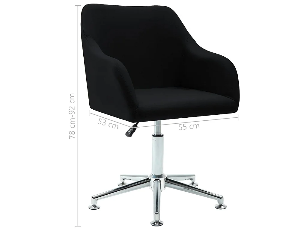 Chaise pivotante de bureau Noir Tissu