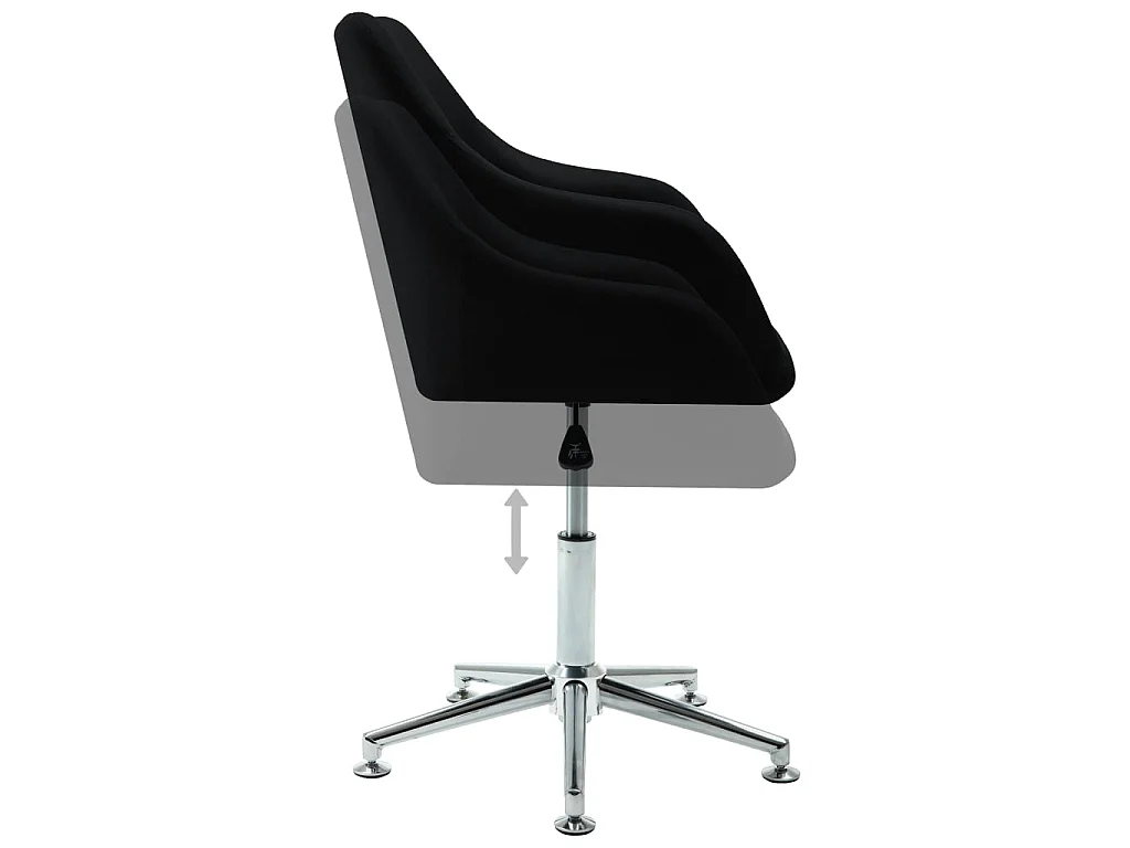 Chaise pivotante de bureau Noir Tissu