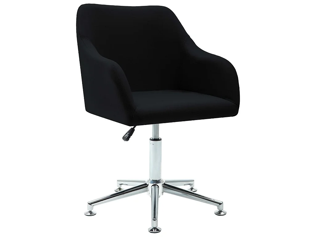 Chaise pivotante de bureau Noir Tissu