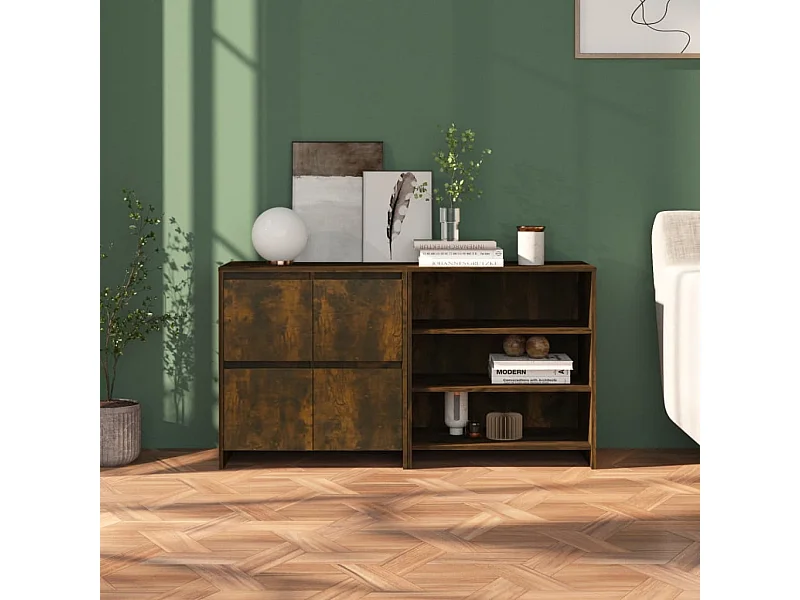 Buffets 2 pcs Chêne fumé Bois d'ingénierie