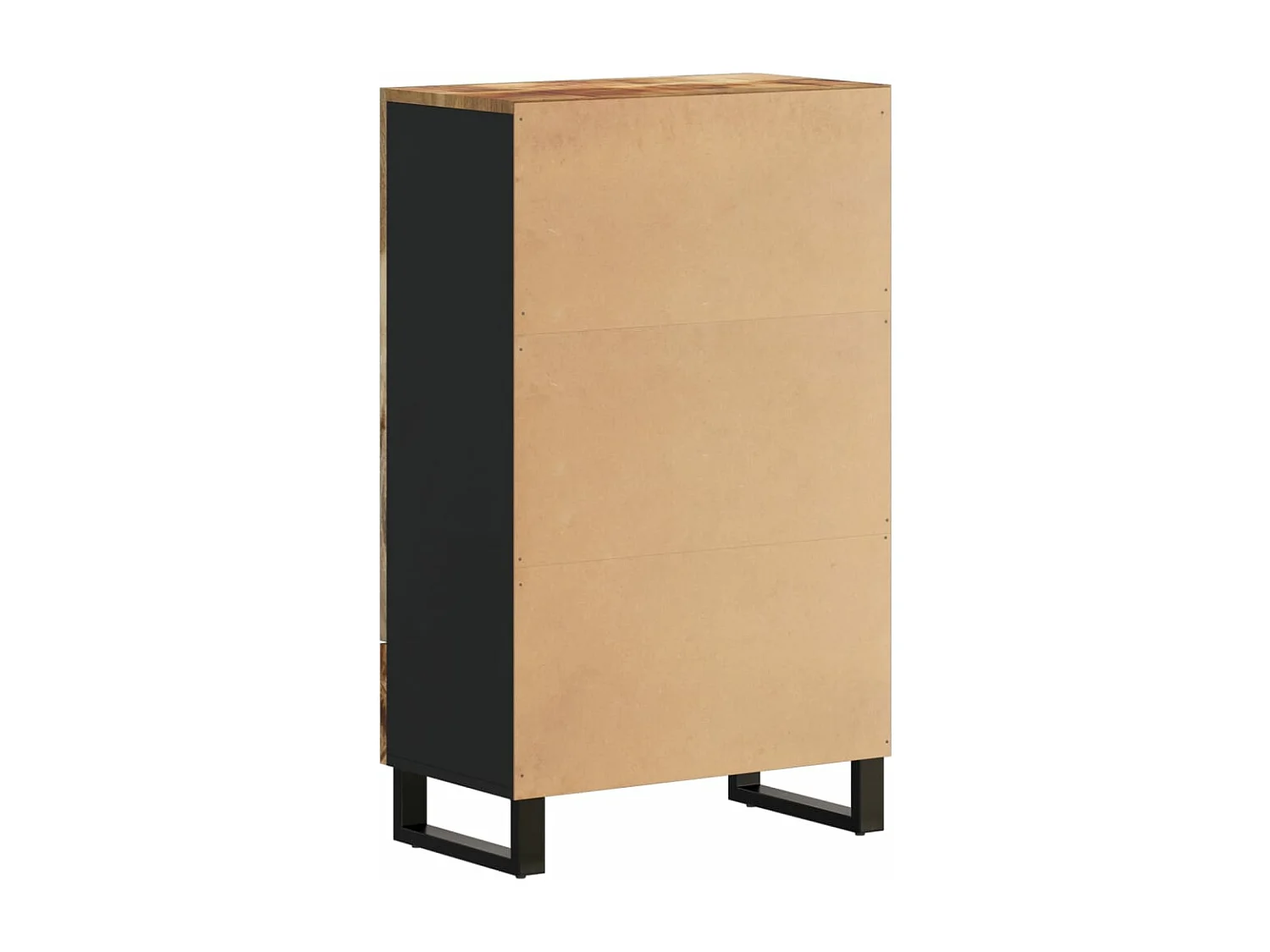 Highboard mit Schublade 60x33x100 cm Massivholz Mango & Eisen