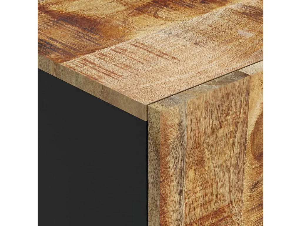 Hoge kast met lade 60x33x100 cm massief mangohout en ijzer