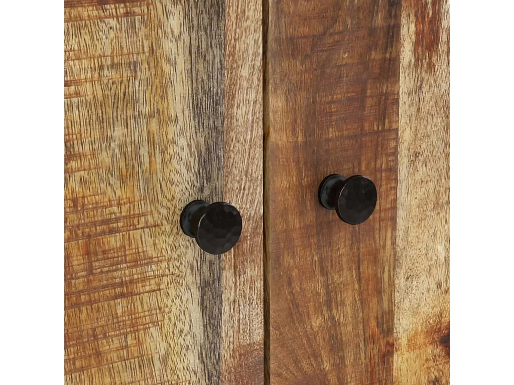 Hoge kast met lade 60x33x100 cm massief mangohout en ijzer