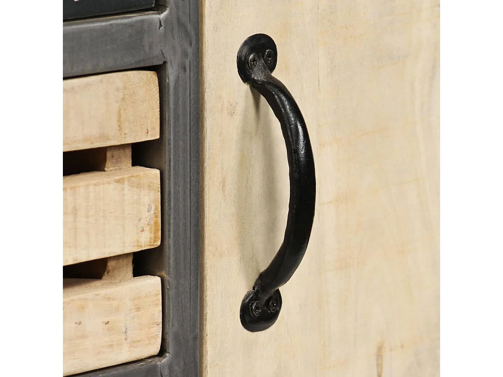 Buffet Bois de manguier massif et acier 65x33x76 cm