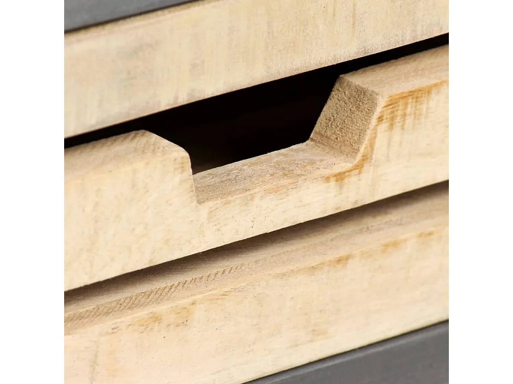 Buffet Bois de manguier massif et acier 65x33x76 cm