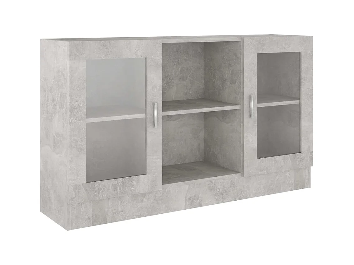 Armoire à vitrine Gris béton 120x30,5x70 cm Bois d’ingénierie