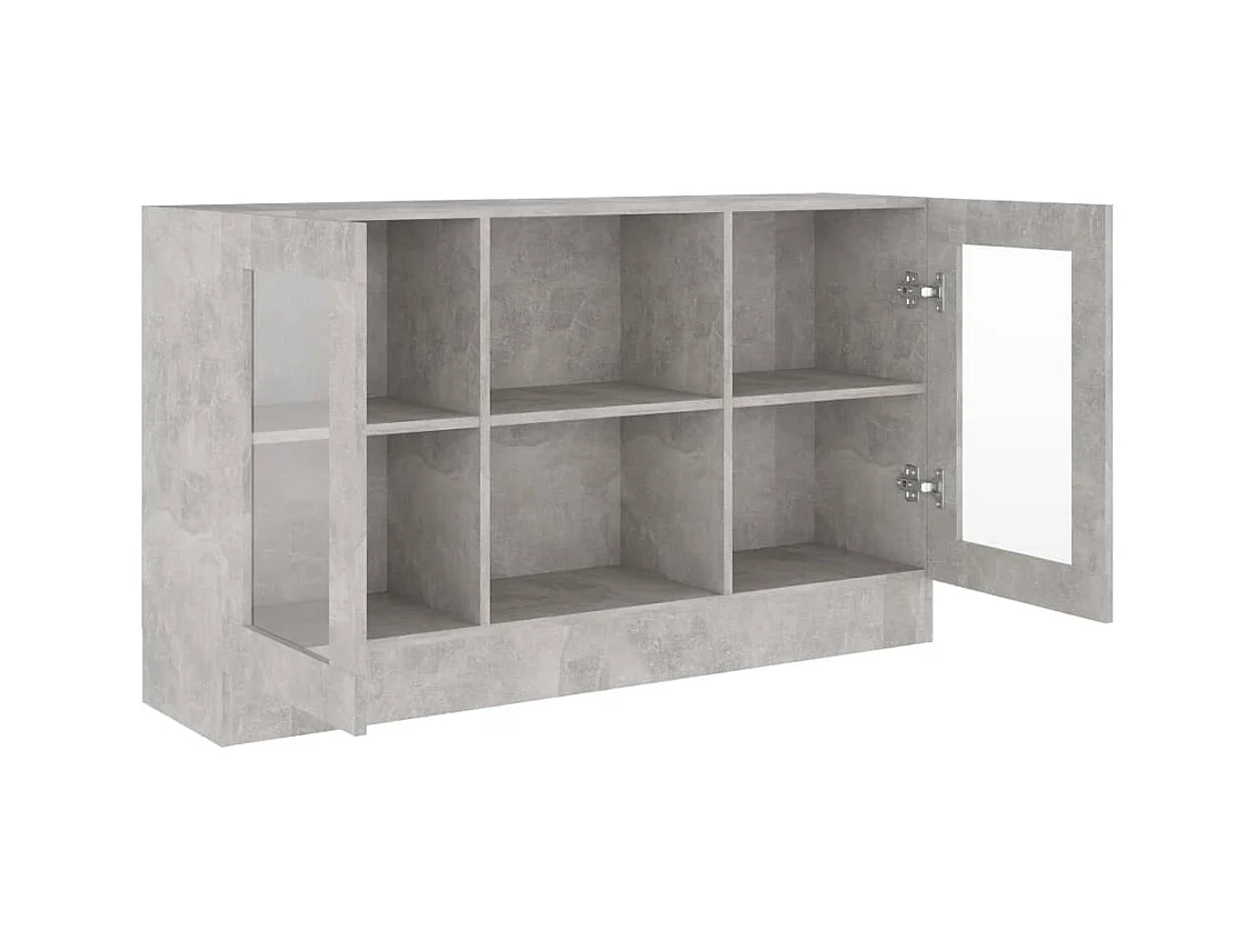Armoire à vitrine Gris béton 120x30,5x70 cm Bois d’ingénierie