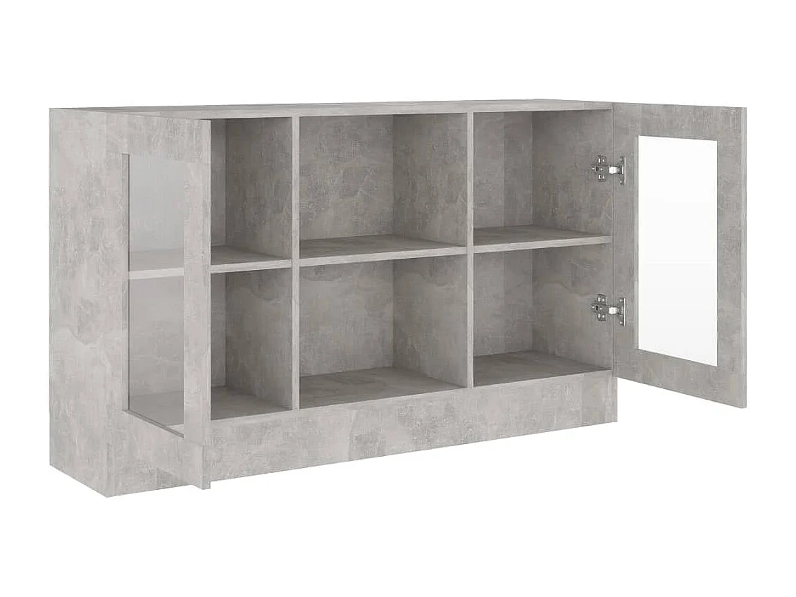 Vitrina de madera de ingeniería gris 120x30,5x70 cm