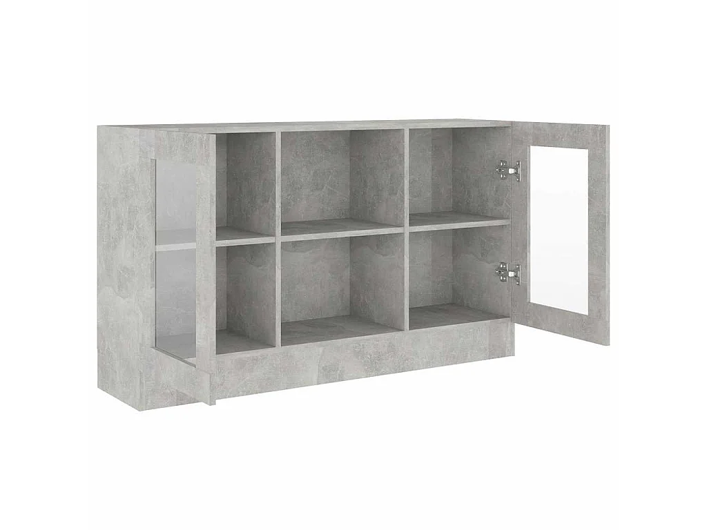 Vitrinekast 120x30,5x70 cm bewerkt hout betongrijs