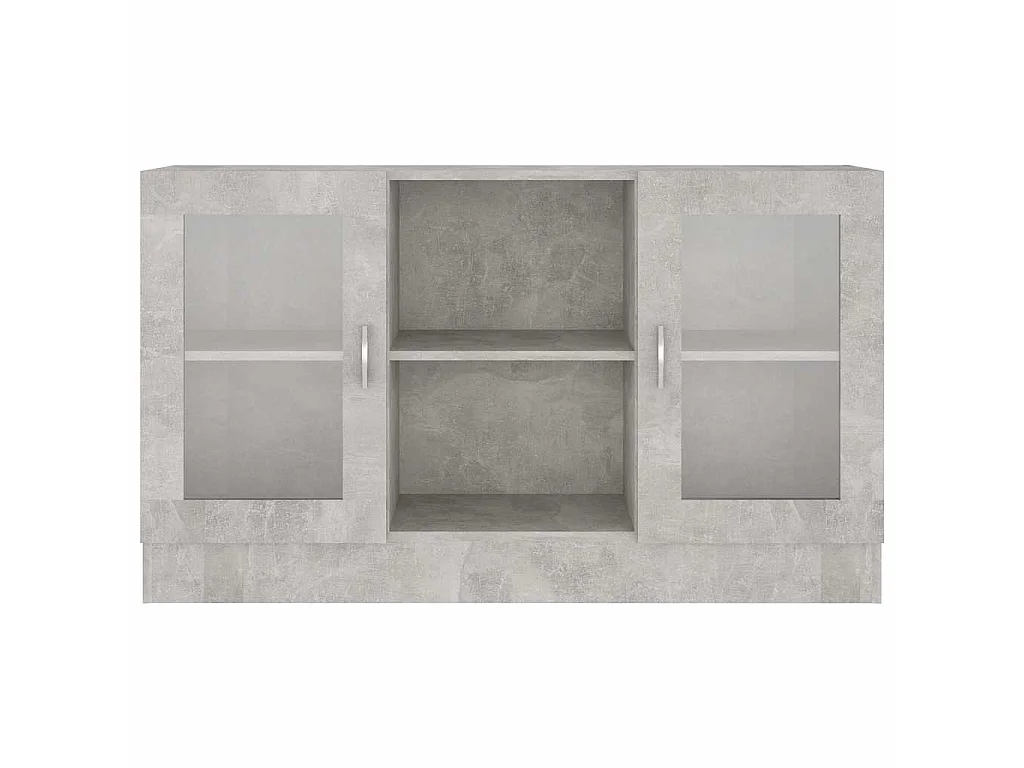 Vitrinekast 120x30,5x70 cm bewerkt hout betongrijs