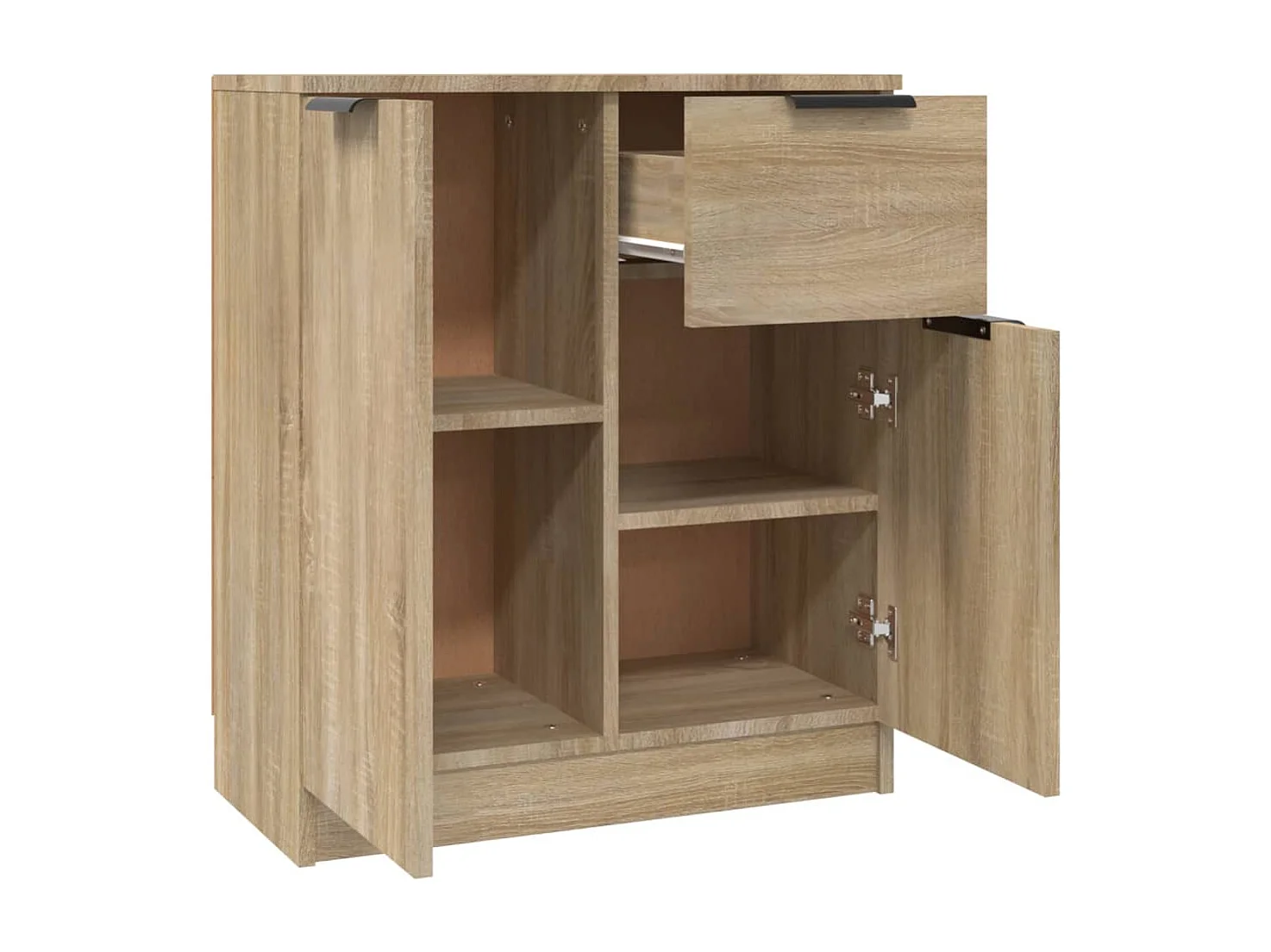 Dressoirs 2 st 60x30x70 cm bewerkt hout sonoma eikenkleurig