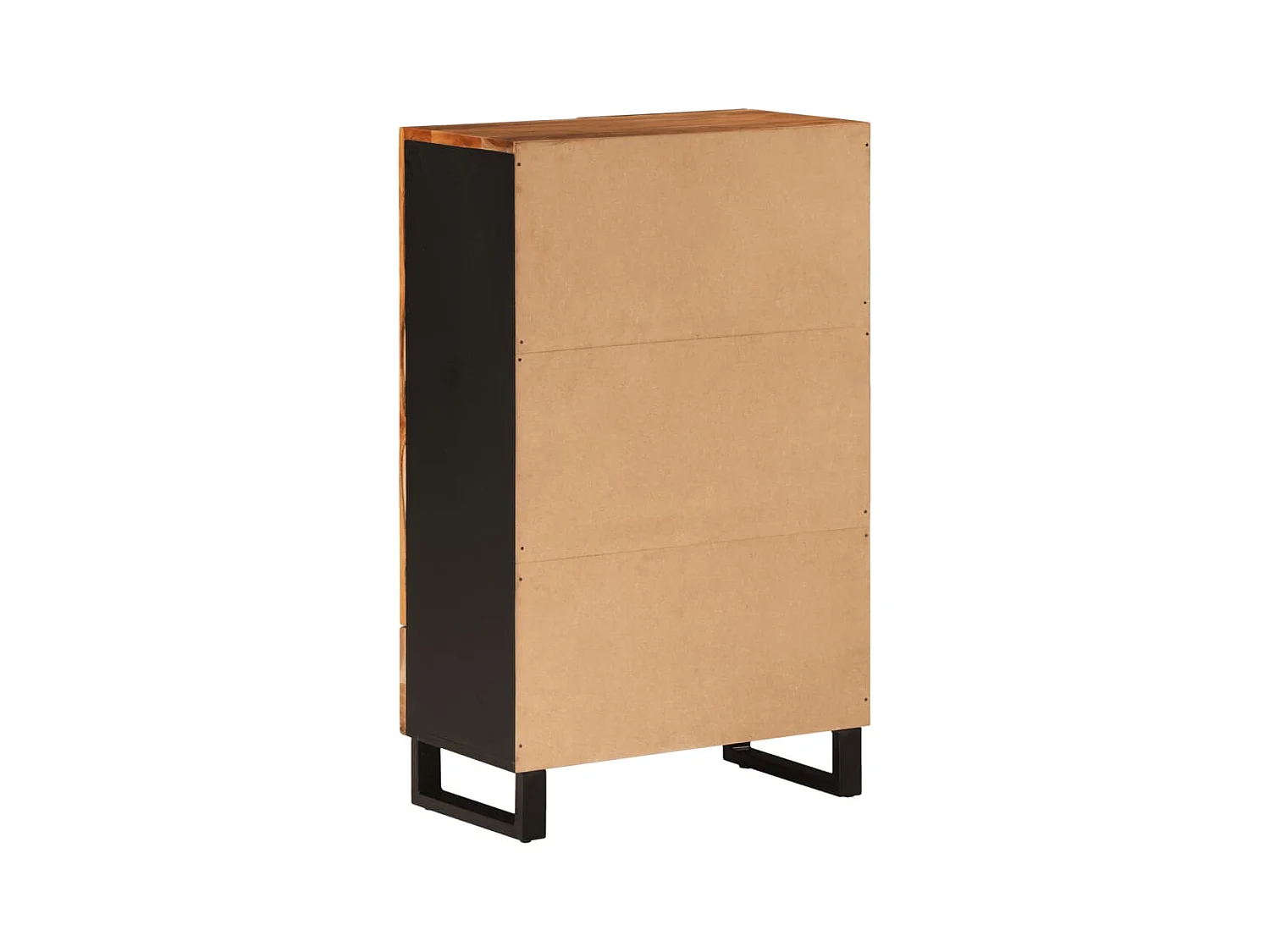 Buffet haut avec tiroir 60x33x100cm bois massif d'acacia et fer