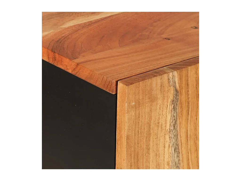 Buffet haut avec tiroir 60x33x100cm bois massif d'acacia et fer