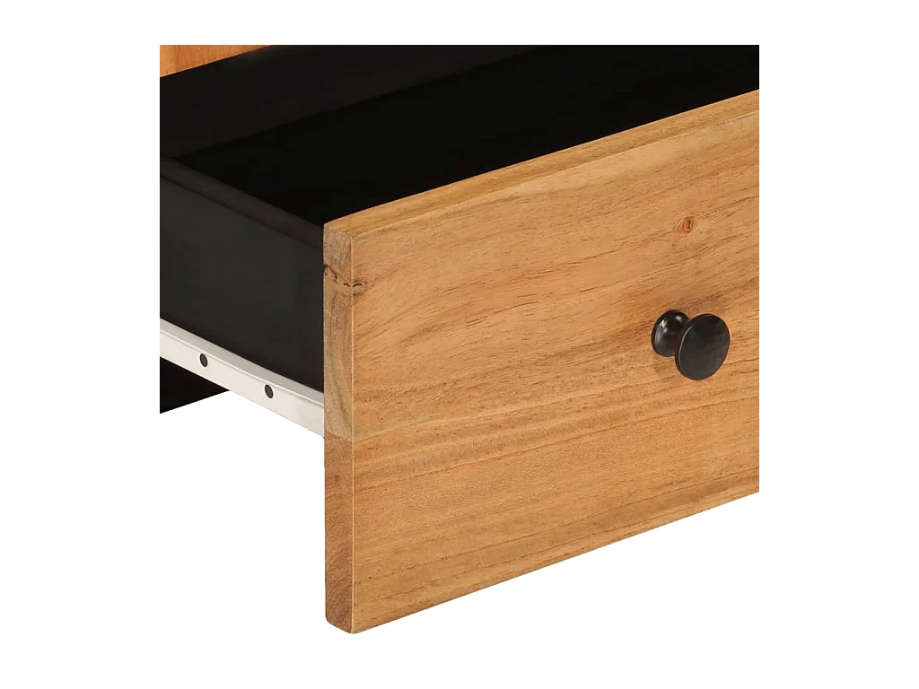 Buffet haut avec tiroir 60x33x100cm bois massif d'acacia et fer