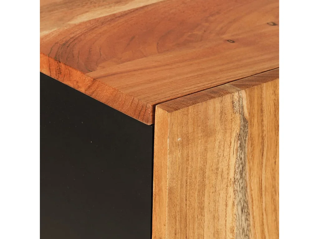 Aparador con cajón hierro y madera maciza acacia 60x33x100 cm