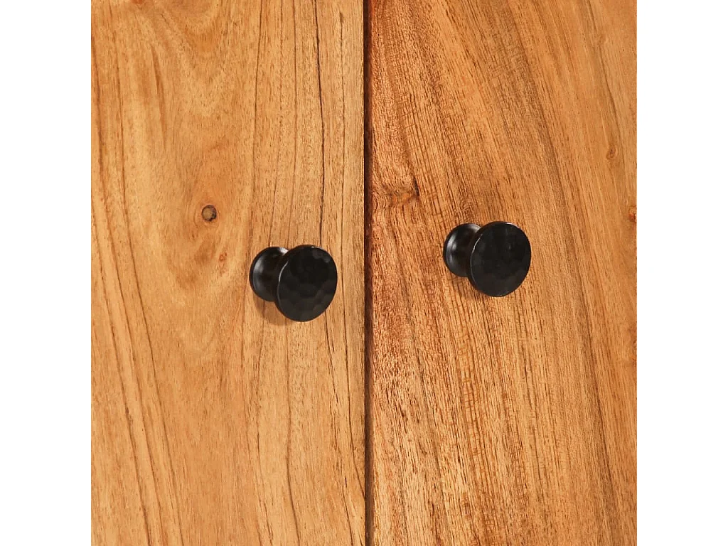 Aparador con cajón hierro y madera maciza acacia 60x33x100 cm