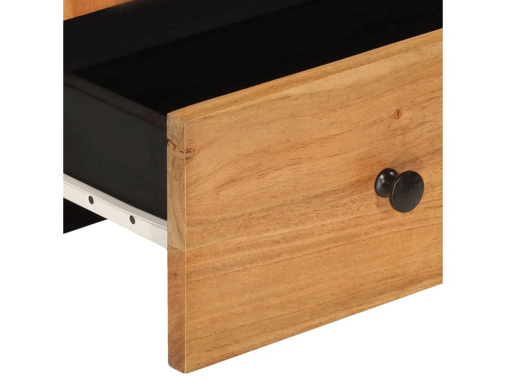 Aparador con cajón hierro y madera maciza acacia 60x33x100 cm