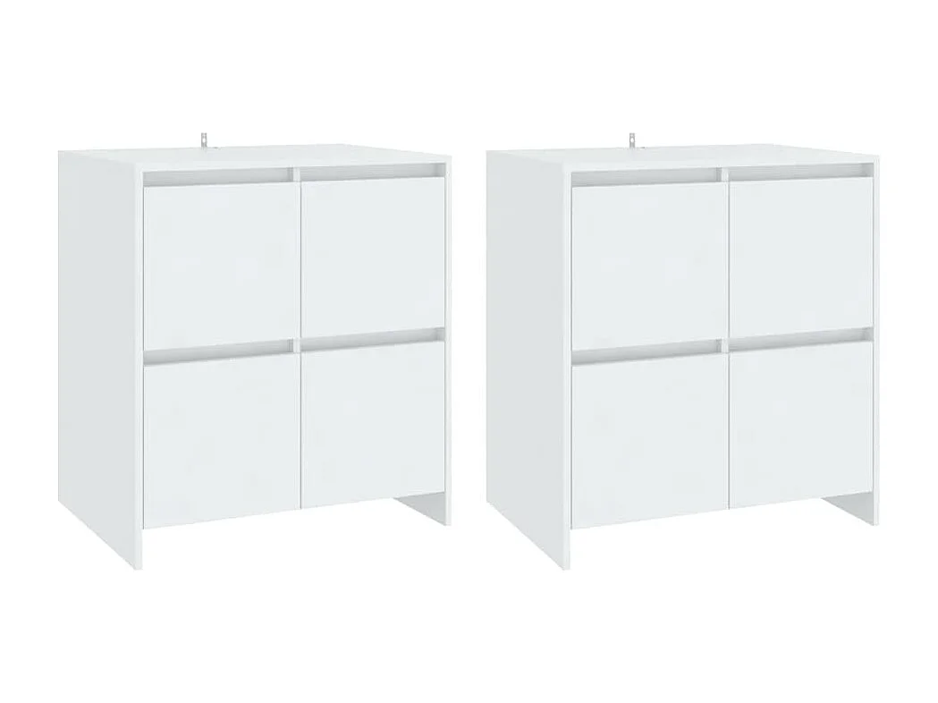 Buffets 2 pcs Blanc 70x41x75 cm Bois d'ingénierie