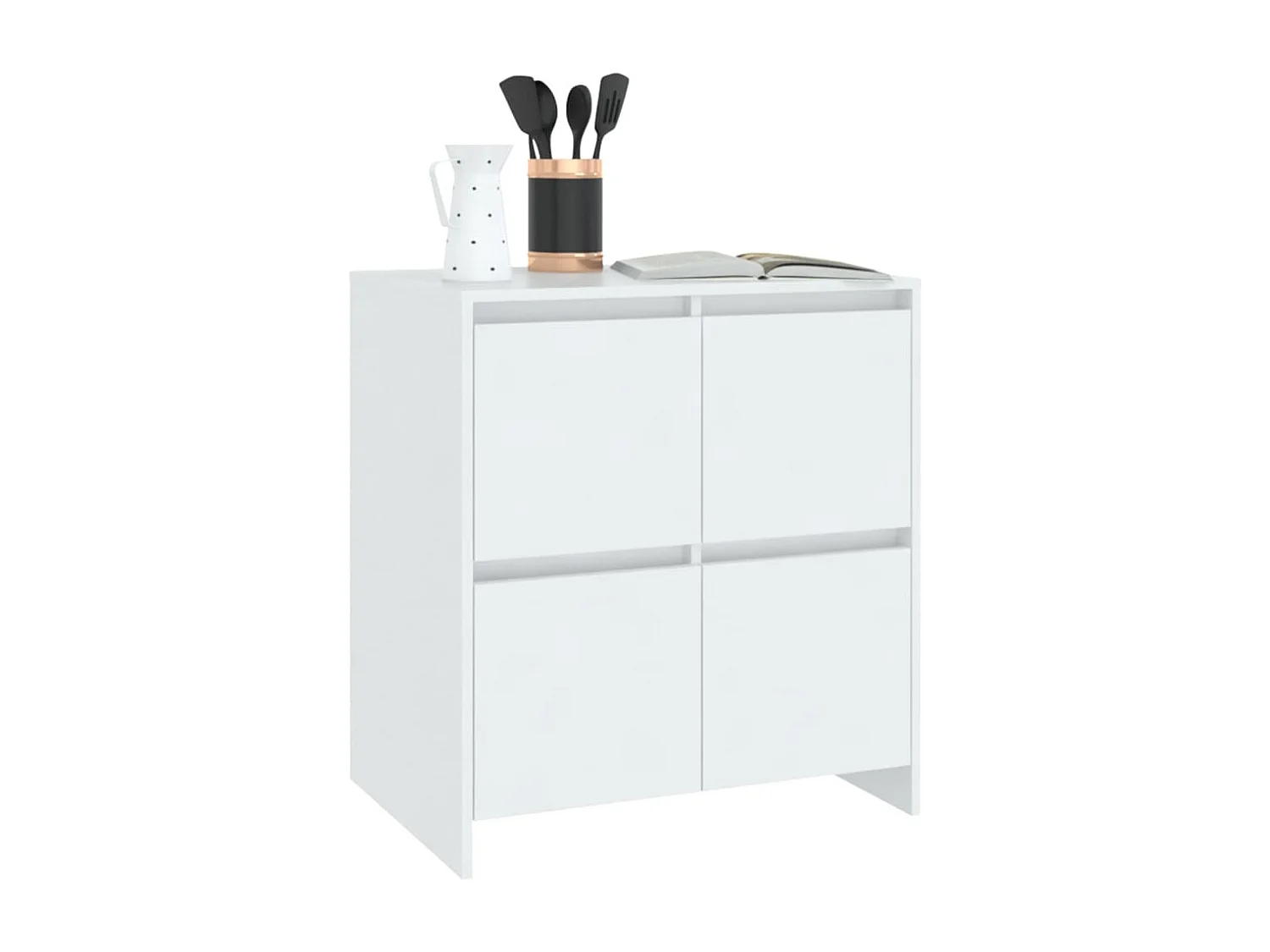 Buffets 2 pcs Blanc 70x41x75 cm Bois d'ingénierie