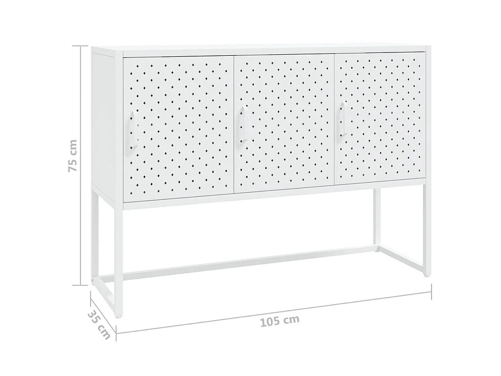 Buffet Blanc 105x35x75 cm Acier