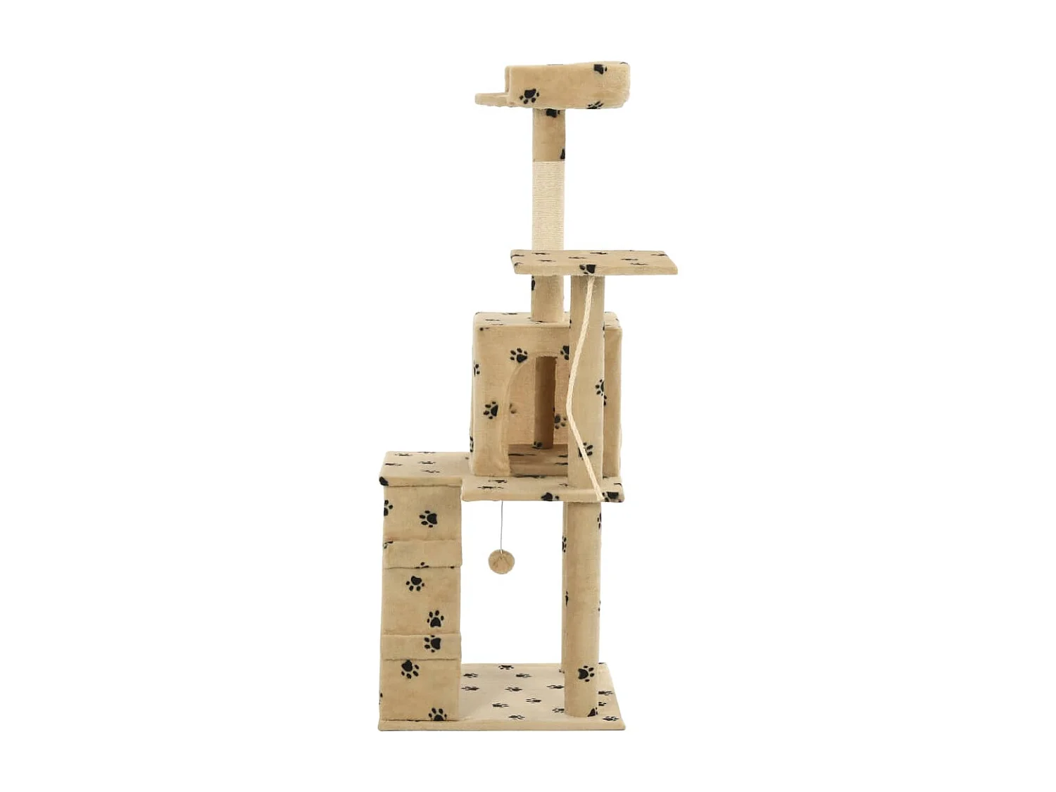 Arbre à chat avec griffoirs en sisal 120 cm Beige Motif pattes