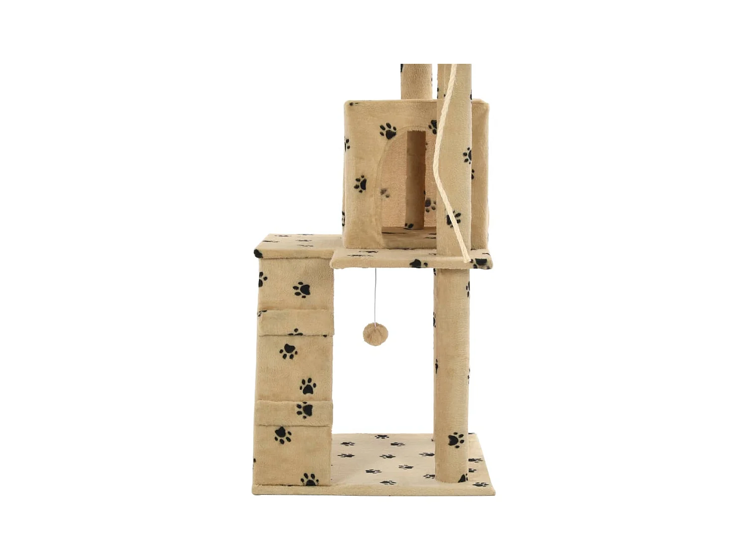 Arbre à chat avec griffoirs en sisal 120 cm Beige Motif pattes