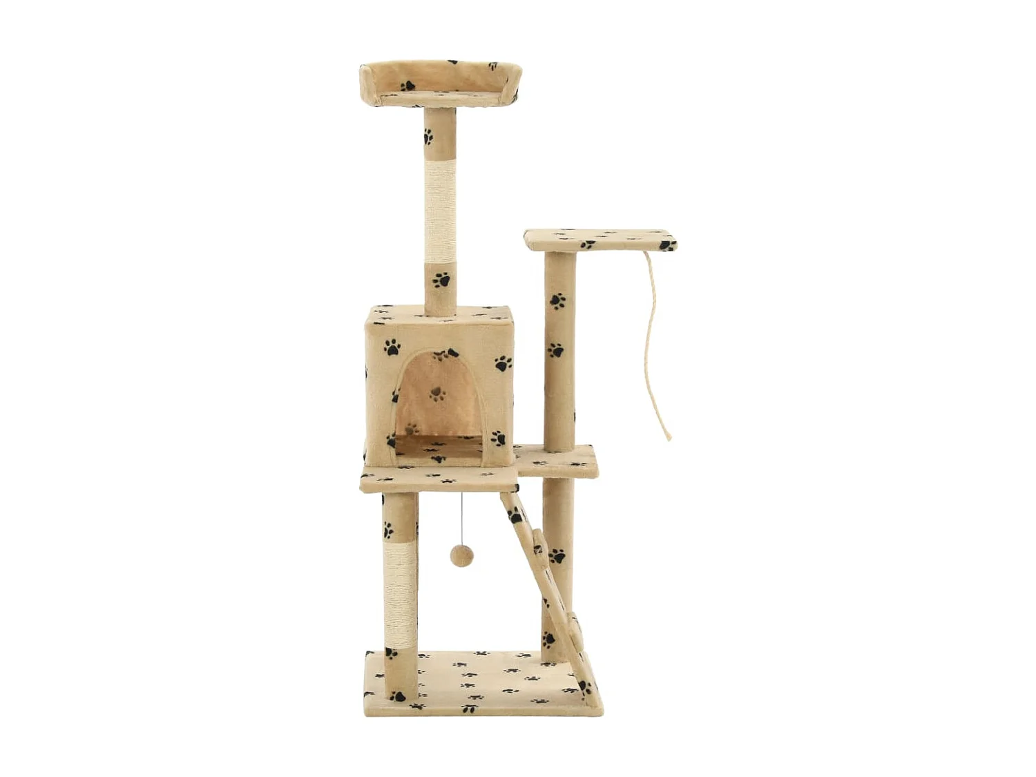 Arbre à chat avec griffoirs en sisal 120 cm Beige Motif pattes