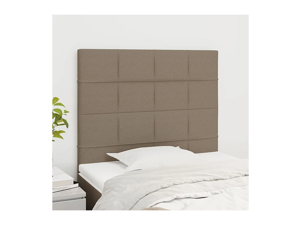 Têtes de lit 2 pcs Taupe 100x5x78/88 cm Tissu