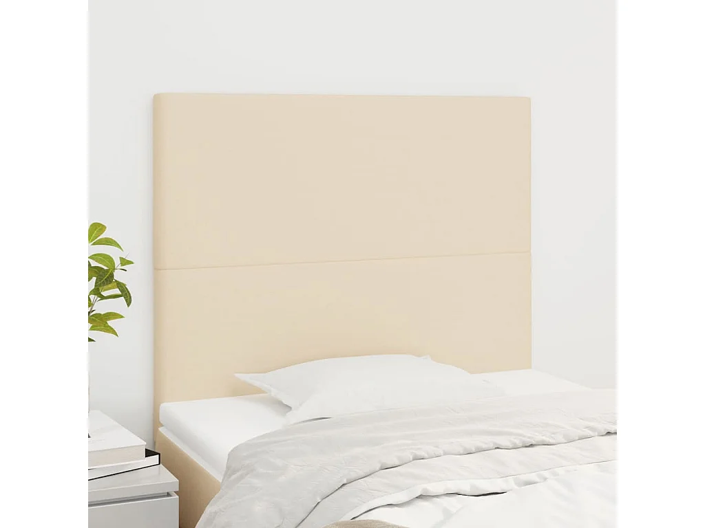 Tête de lit Crème 100x5x118/128 cm Tissu