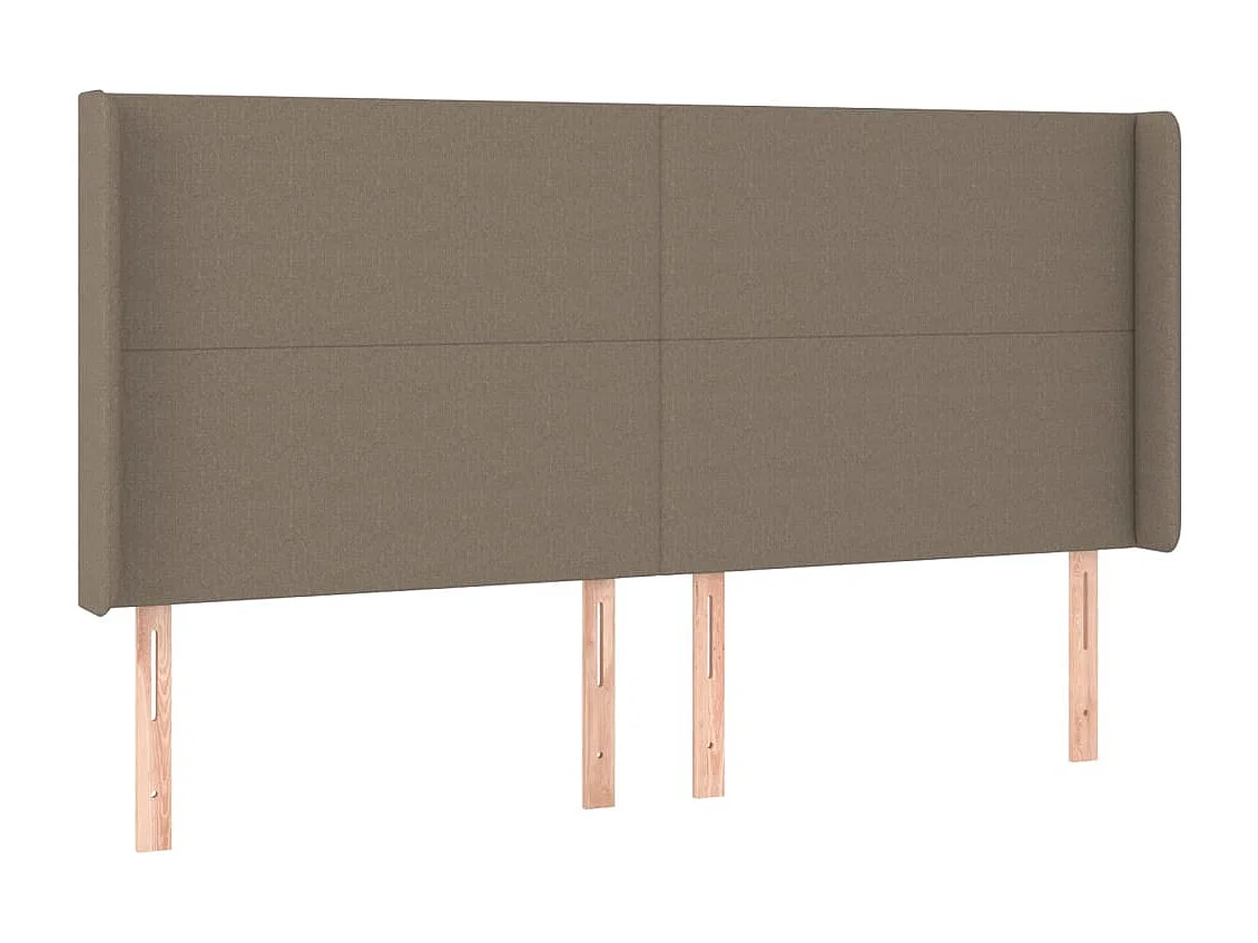 Testiera ad Orecchio Tortora 203x16x118/128 cm in Tessuto