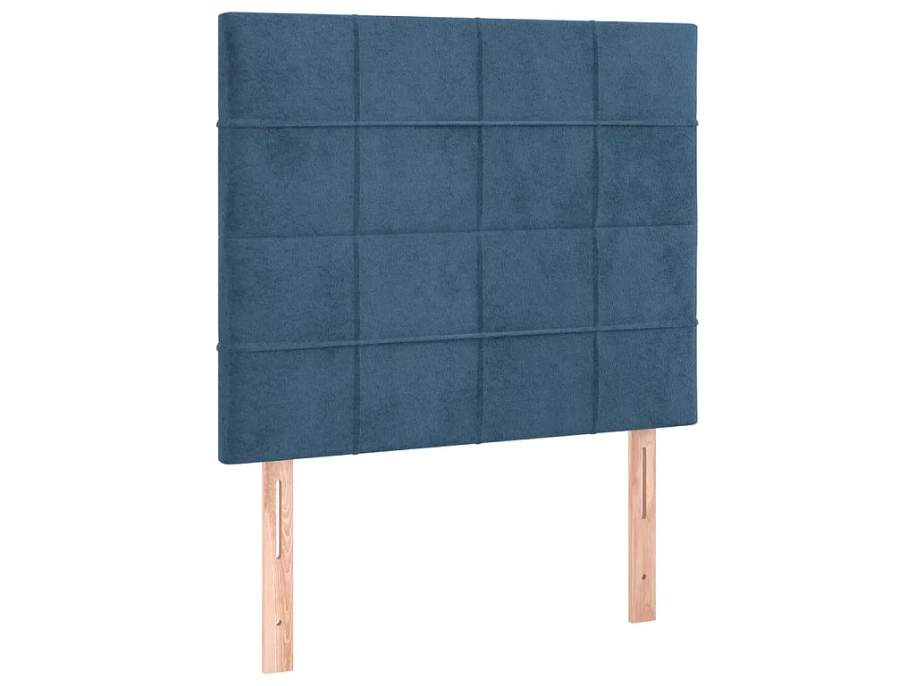 Hoofdbord LED 90x5x118/128 cm fluweel donkerblauw