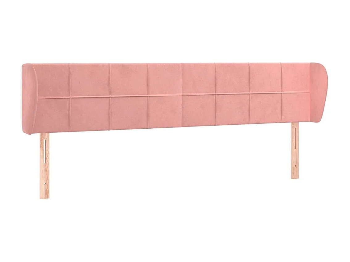 Tête de lit avec oreilles Rose 203x23x78/88 cm Velours