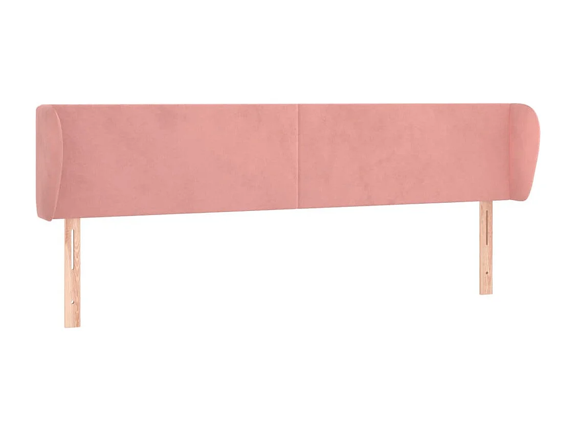 Tête de lit avec oreilles Rose 183x23x78/88 cm Velours