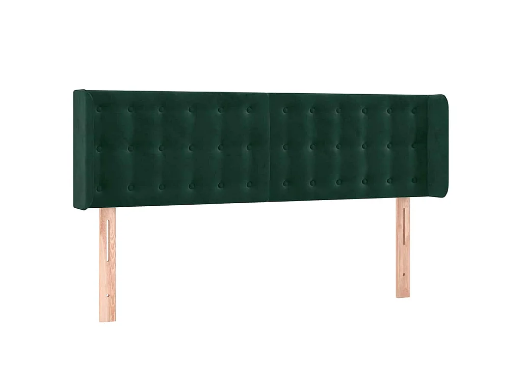 Tête de lit à LED Vert foncé 147x16x78/88 cm Velours