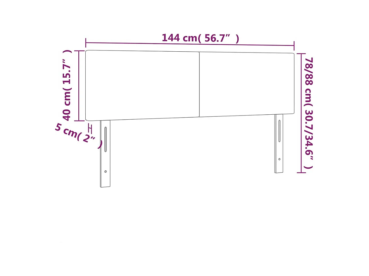 Têtes de lit 2 pcs Gris clair 72x5x78/88 cm Tissu