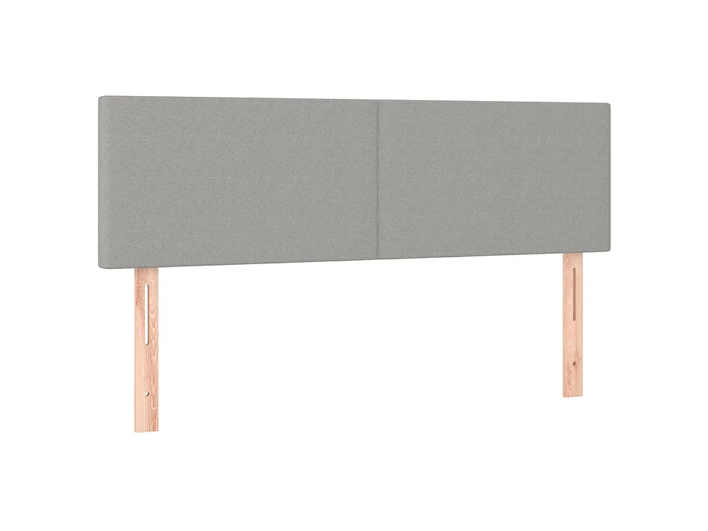 Testiera Grigio Chiaro 144x5x78/88 cm in Tessuto